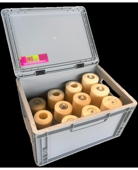 Multi-Stumpenkerze Box 8 cm Creme/Elfenbein